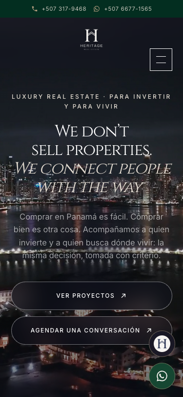 Versión móvil de Heritage Real Estate